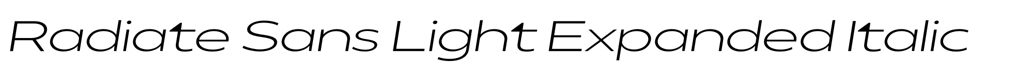 Radiate Sans Light Expanded Italic image